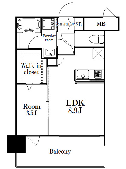 【間取り】 | 新品家具付きマンション住吉7(KaGood福岡) | ※間取りと異なる場合は現状を優先します。