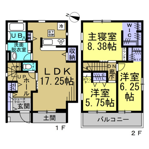リーブルファイン中大流の間取り