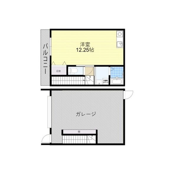 木津清水ガレージハウスA棟の間取り