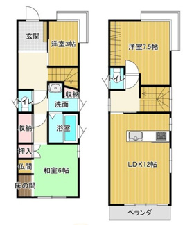 【間取り】 | 岐阜市八ツ梅町！積水ハウス施工の中古住宅フルリフォーム済み！お車並列2台可能！2階にリビング♪ | 岐阜市八ツ梅町！積水ハウス施工の中古住宅フルリフォーム済み！お車並列2台可能！2階にリビング♪