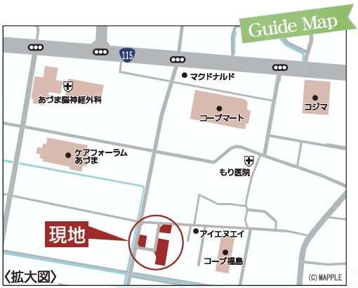 新築戸建・新築建売　福島市大森第10　大森小・信夫中の地図