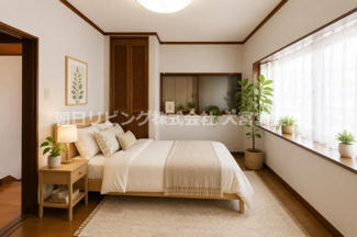 【洋室】 | 北区日進町２丁目戸建 | ※AI加工によるホームステージングです。家具は実際にはつきません。
