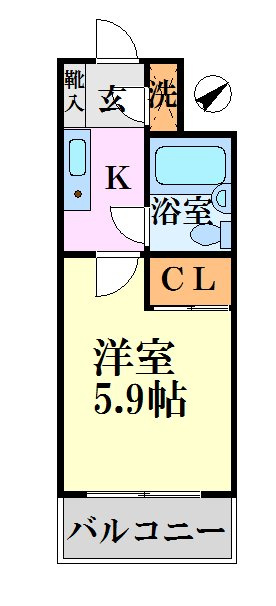 世田谷区喜多見９丁目の賃貸マンションの間取り