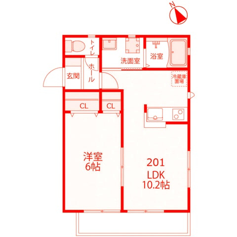 藤沢市下土棚のアパートの間取り