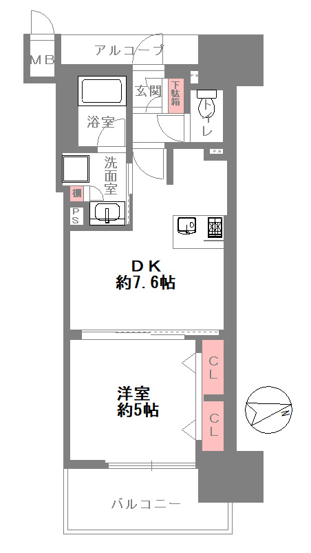 グランアッシュ江坂の間取り