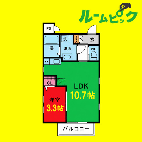 Mille Graines　名古屋市賃貸　仲介手数料無料の間取り