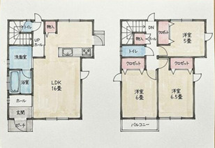 北区鶴羽田４丁目／１号棟の間取り