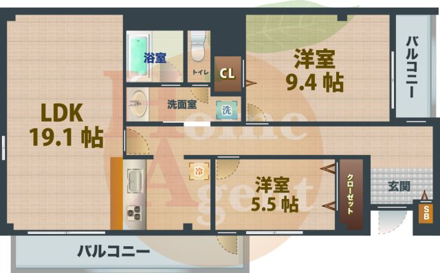 【間取り】 | グランバリュー永福町 | 2LDKのお部屋です。