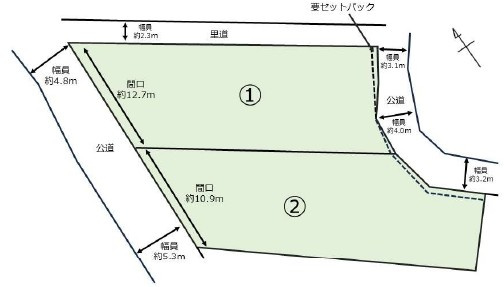 栗東市辻2号地　建築条件無し売土地の区画図