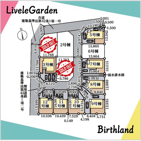 新築戸建・新築建売　福島市大森第10　大森小・信夫中の区画図|駐車スペース3台可能！（車種による）スーパー近くなので毎日のお買物に便利です！