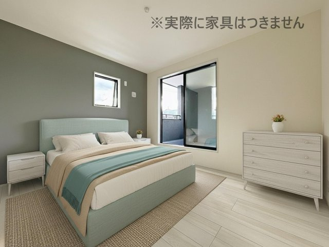 新築戸建・新築建売　福島市大森第10　大森小・信夫中の洋室|画像はバーチャルホームステージングの加工による演出で、実際の家具は付きません。