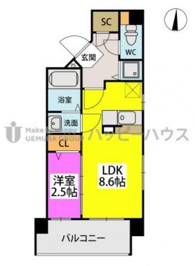 【間取り】 | グラン　ソレイユ大橋