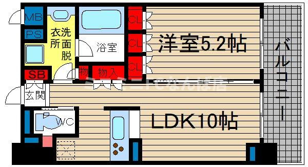 リーガル北心斎橋Ⅱの間取り