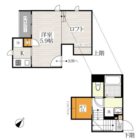 ＣＢ宮原レイルの間取り