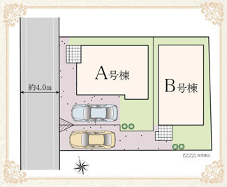 【区画図】 | 【仲介手数料無料！！】小金井市前原町1丁目　新築戸建て（全2棟）A号棟　6190万円