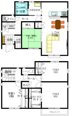 【トーヨーホーム売主/建築条件付売土地】東郷春木下鏡田　J区画の参考プラン|建物プラン例