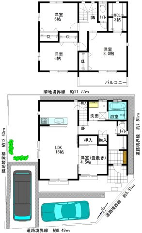 【トーヨーホーム売主/売土地】前飛保町寺町ⅢD区画の参考プラン|4LDK