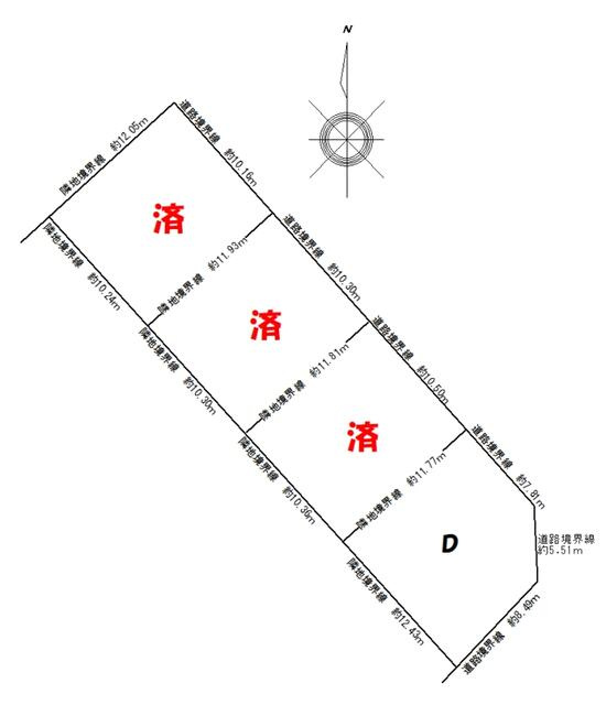 【トーヨーホーム売主/売土地】前飛保町寺町ⅢD区画の区画図|全体区画図