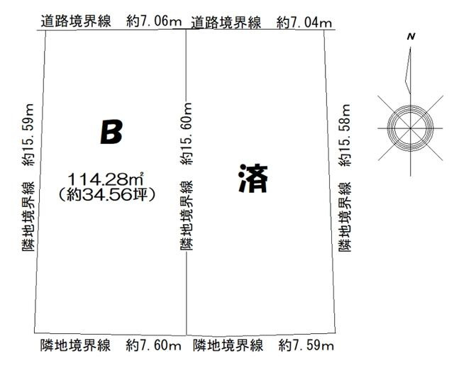 【トーヨーホーム売主/売土地】細川町鳥ヶ根　Ｂ区画の区画図|Ｂ区画図