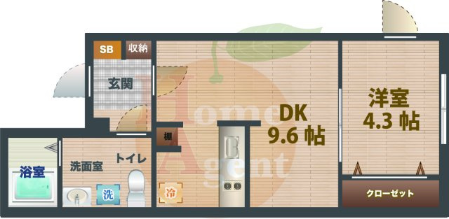 【間取り】 | アーバンパーク方南町 | 1DKのお部屋です。
