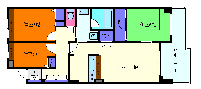 コート六甲鶴甲の間取り