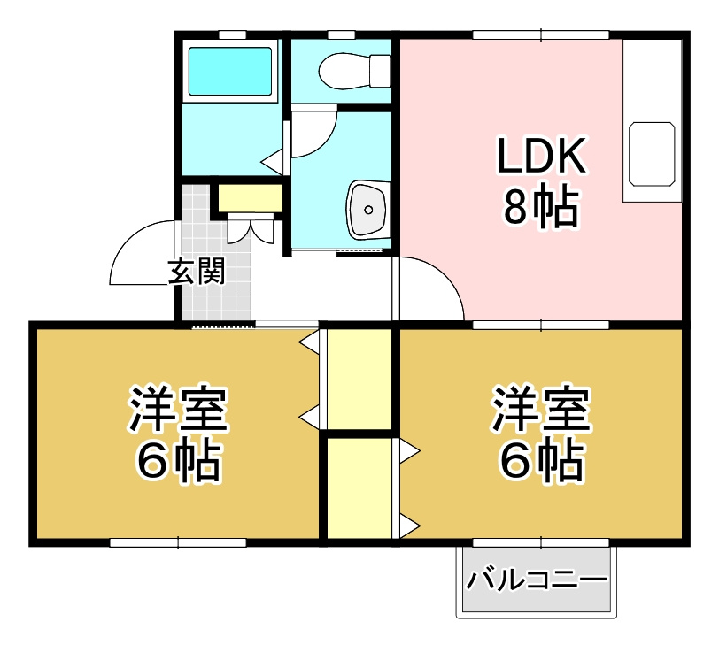 中間市中尾１丁目のアパートの間取り