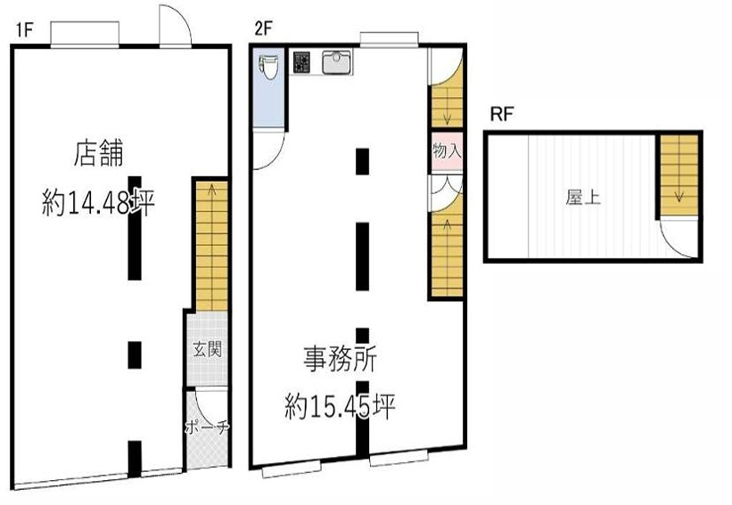 北大利町店舗事務所の間取り