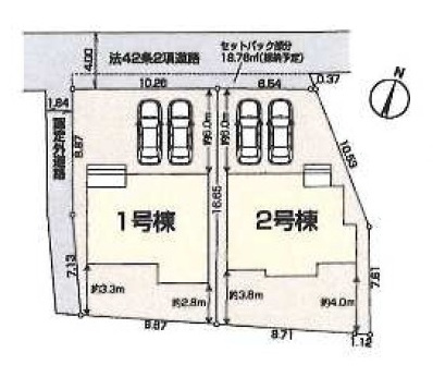 川越市笠幡新築戸建の区画図