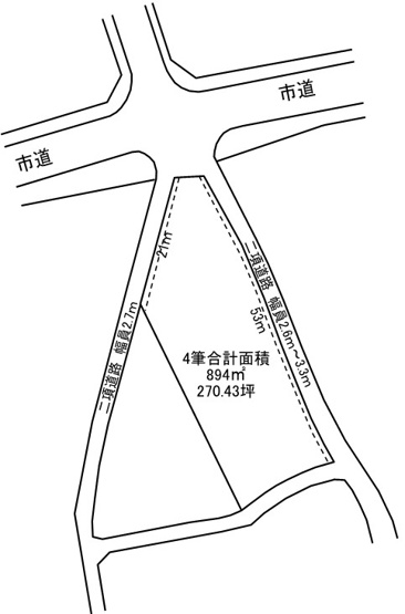 【土地図】 | 新潟市北区太夫浜　売地　270.43坪