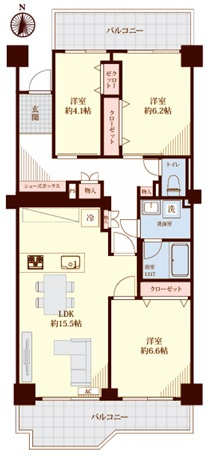 【間取り】 | パークシティ溝の口B棟