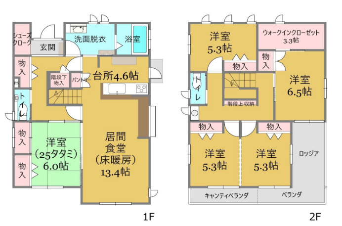 中古住宅　半田市四方木町の間取り