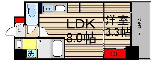 大阪市浪速区塩草３丁目の賃貸マンションの間取り