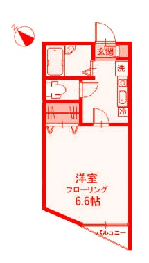プラージュ鎌倉の間取り|使いやすい2DK・広々38.99㎡