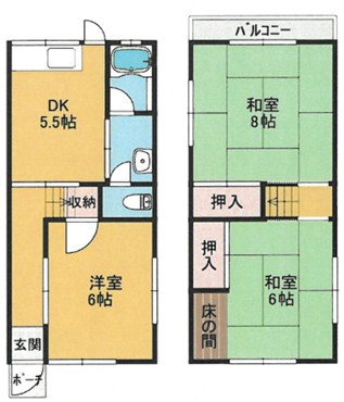 枚方市長尾西町貸家の間取り