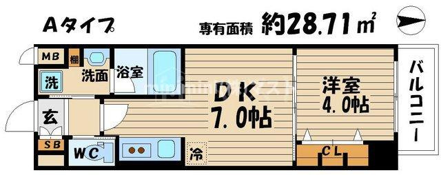 SK大阪天満宮プライマリーワンの間取り