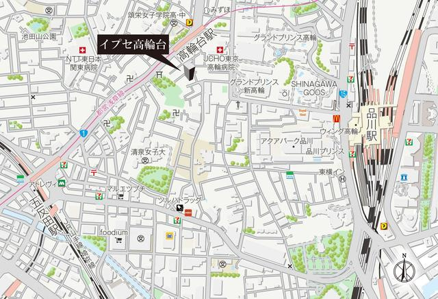 イプセ高輪台の地図