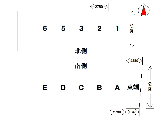 松田ガレージの間取り|配置図です