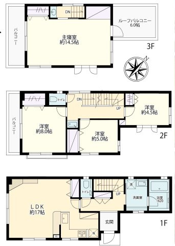 戸塚区上矢部町　中古戸建ての間取り