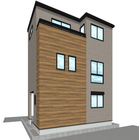 新築／富士見市水谷東2丁目の外観パース|外観パース（南側）