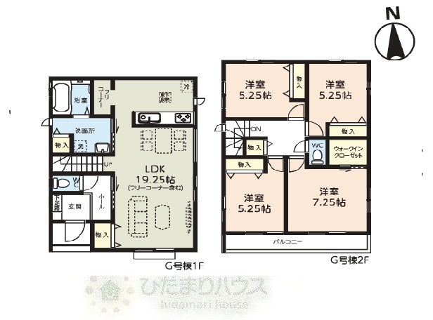 野田市清水635　新築戸建　G号棟の間取り|4LDK+駐車場スペース2台分