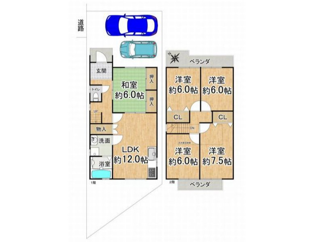 【間取り】 | 山科区大宅御所田町　中古戸建