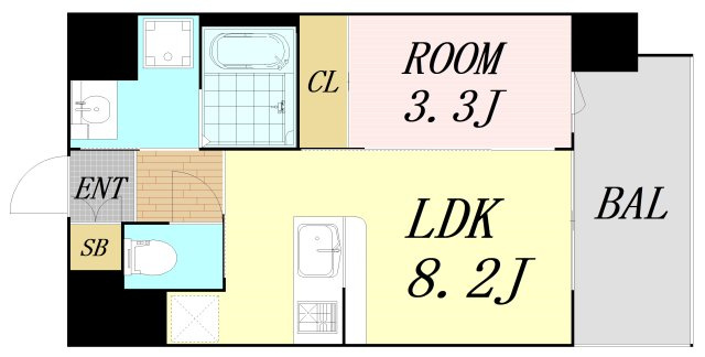 S-RESIDENCE難波西alter　仲介手数料無料の間取り