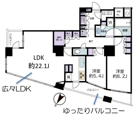 ザ・パークハウス西新宿タワー60の間取り