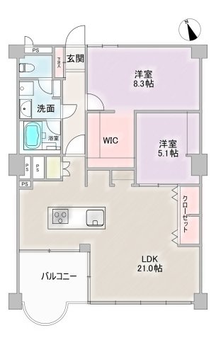 星ヶ丘アイリス北棟の間取り