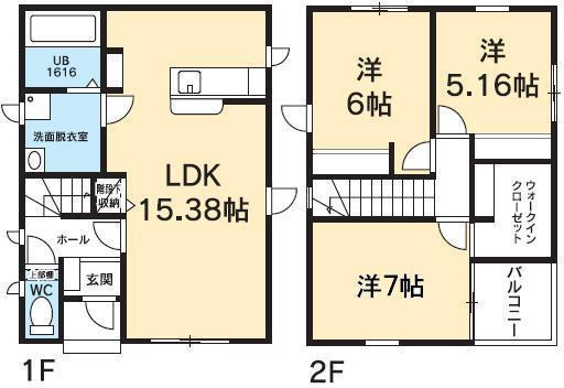 徳島市南島田町２丁目の一戸建ての間取り