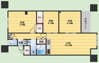 【間取り】 | 箕面グリーンハイツⅡ