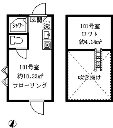 中野区鷺宮４丁目のアパートの間取り