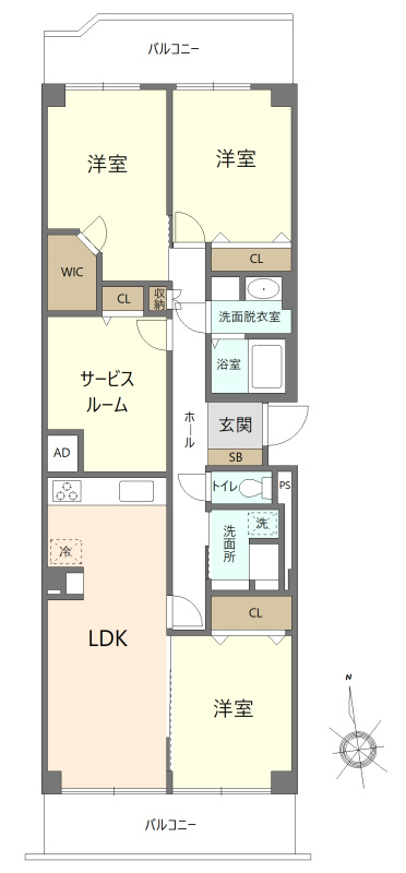 虹ヶ丘マンション本館の間取り