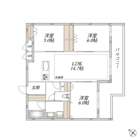 領家プライムコートⅡの間取り