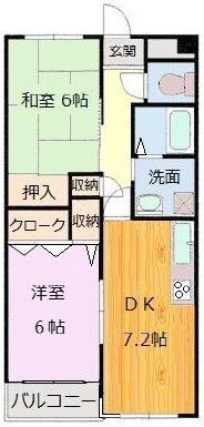 芦屋市精道町の賃貸マンションの間取り